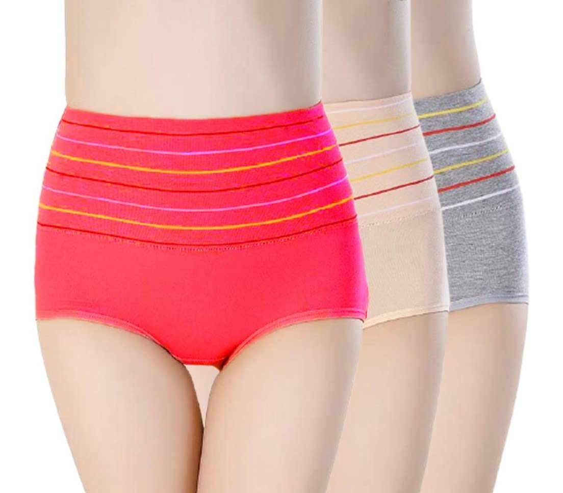GenericWomen's Full Comfortable Cotton Blend Panty - SHIYA_2076-MGT-CRM-GRY_011