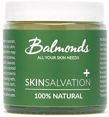 Balmonds Skin Salvation 4.1 fl oz. (120 ml) - Salve for Dry, Itchy Skin, Diaper Rash & Eczema - Intensive Moisturizer with Calendula & Beeswax - Cruelty Free