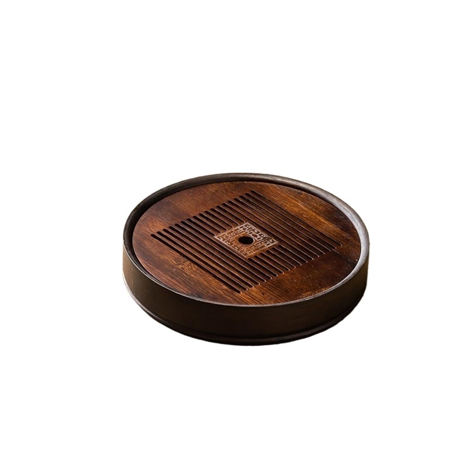 Plateau Circulaire en Bambou for Le Service des Boissons au café et à la Maison, Plateau for Conserver l'eau, for Bouilloire, Accessoires de Cuisine Plateau à thé en Bambou(Circular 25CM)