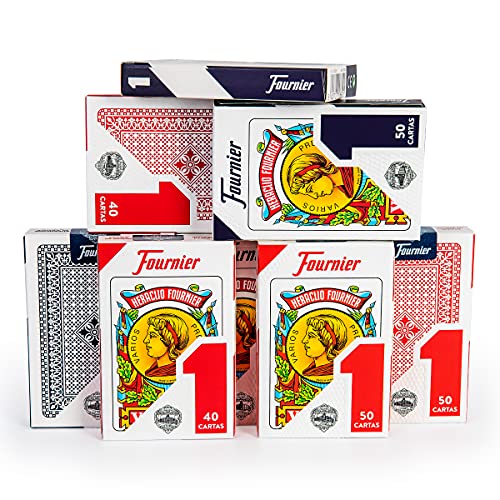 Pak van 2 Spaanse Fournier Nr. 1 Speelkaarten in Kartonnen Etui (2X Rood 40C) - Image 8