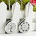 Two Lademayh Essential Oil Diffuser Necklaces Pendant Aromatherapy Jewelry(Tree of Life & Flower Design) with 2 Styles Chains & 12 Felt Pads