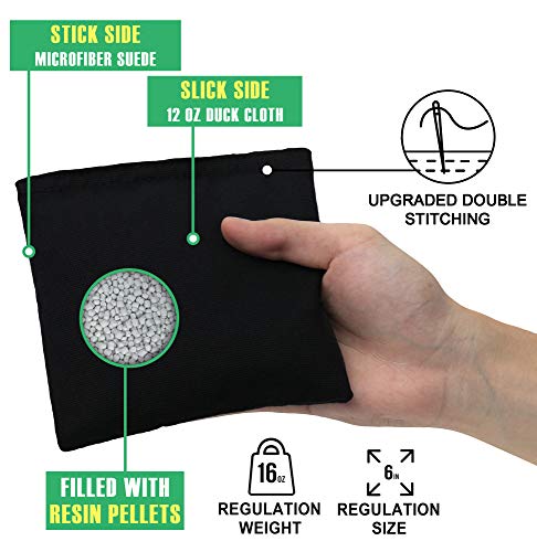 JST GAMEZ Professional Cornhole Bags All Weather Bean Bags for Cornhole Toss Set of 8 Regulation Two Sided Bean Bags Game - Regulation Weight & Size- Includes Carry Bag Premium Resin Filled - Thumbnail 5