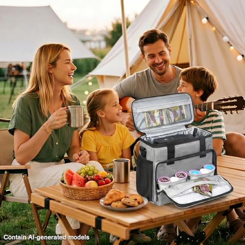 Image of Coffee Maker Travel Bag Compatible with Keurig K-Mini Mate /Mate Plus,Single Serve Coffee Brewer Carrying Case with Multiple Pockets for K-Cup Pods & Accessories,Gift for Coffee Lovers,Easy-Clean,Grey