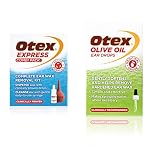 Otex Express Combi Pack Drops with Ear Syringe, 10ml & Olive Oil Ear Drops, 10ml. Ear Wax Removal Drops For Excessive, Hardened Ear Wax