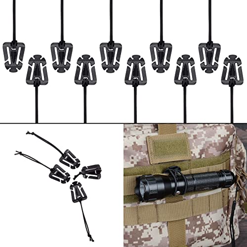 BOOSTEADY Kit of 30 Attachments for Molle Bag Tactical Backpack Vest Belt,D-Ring Grimloc Locking Gear Clip, Web Dominator Elastic Strings, Strap Management Tool Buckle