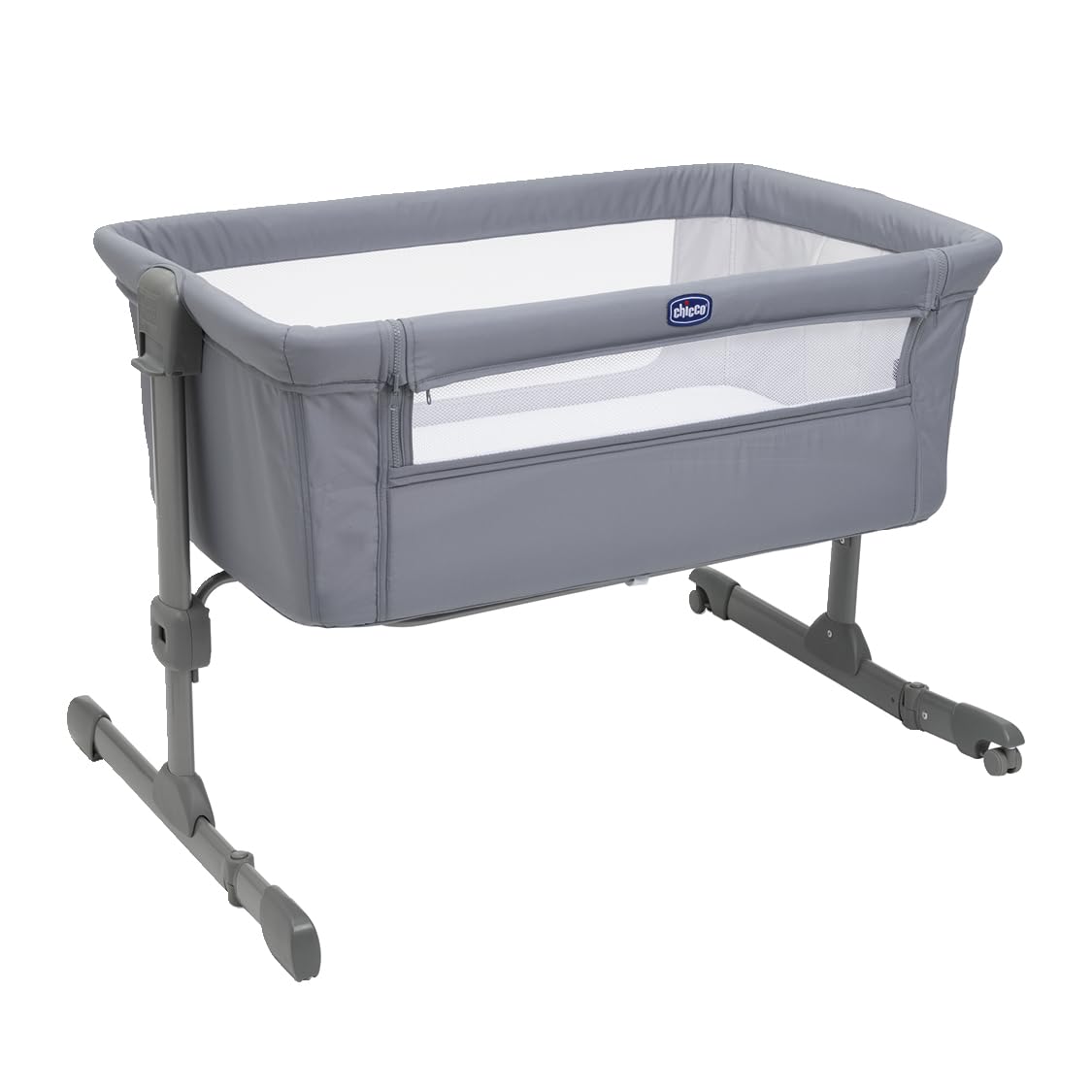 Chicco Next2Me Essential Beistellbett für Neugeborene, höhenverstellbar, Matratze inklusive, 0-6 Monate, Grau