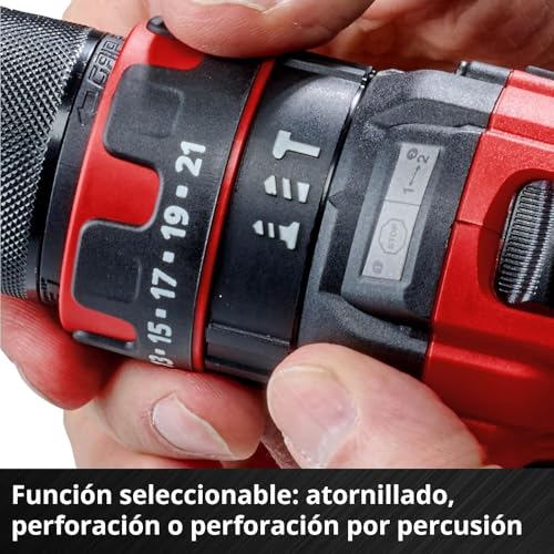 Einhell Taladro percutor con batería TE-CD 18/44 Li-i Power X-Change (18V, 44 Nm, función de perforación por percusión, portabrocas metálico de 13 mm, 2 velocidades, incl. batería de 2,5 Ah y batería) - imagen 6