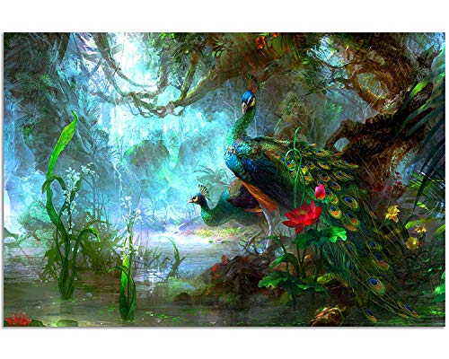 Tutubeer Canvas Print Two Peacocks Walk In Forest Beautiful Wall Art Painting The Picture Print On Canvas Animal Pictures For Home Decor Artwork ¡­ #TOP1
