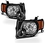 ACANII - For Balck 2008-2012 Ford Escape [Factory Style] Headlights Headlamps Replacement Pair Driver & Passenger Side