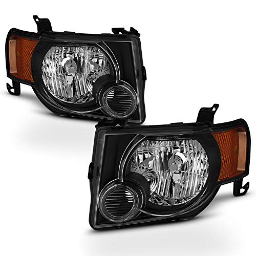 ACANII - For Balck 2008-2012 Ford Escape [Factory Style] Headlights Headlamps Replacement Pair Driver & Passenger Side
