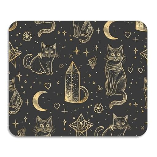 Tapete de tierra de diatomeas de secado rápido mate para gatos gótico negro y dorado con tarot gótico, accesorios para encimera, 23.6 x 19.7 pulgadas | Ya disponible en tu tienda friki favorita! En mundofriki.es!