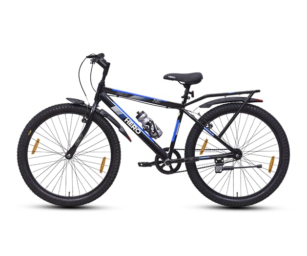 Image of Hero Next 2.0 IBC: Single-Speed Hardtail Steel Bike with V-Brakes, Rigid Suspension, and Unisex Design (Blue & Black, 24T)