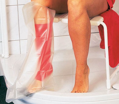 Housse plâtre jambe enfant Aqua Stop fini la galère du bain 58cm