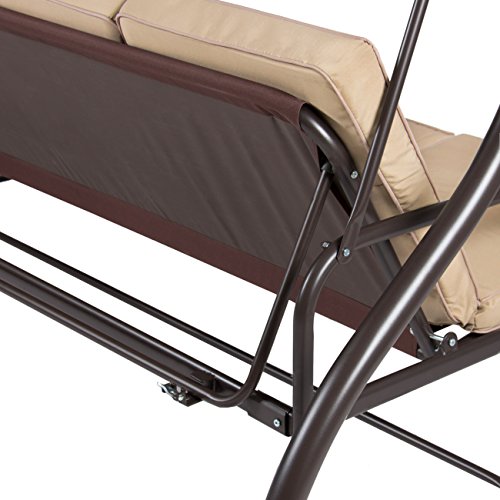 Amazing for less 3-Seat Porch Swing Converting Outdoor Patio Canopy Swing Hammock