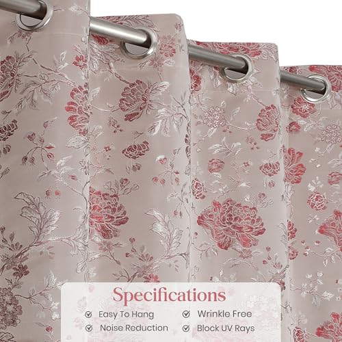 Image of FRESH FROM LOOM Curtains for Door 12 Feet Long | Big Window Curtain Premium Polyester Weaved Parda | Modern Parde for Living Room Bedroom | Home Office Jacquard Screens (Maroon, 12ft, 1pc)