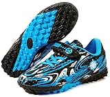 Misswell Boys Football Boots Kids Astro Turf Trainers Junior Girls Soccer Athletics Training Shoes Profession Competition Teenager Indoor Outdoor Sneakers Sports Shoes Unisex Blue Size 13