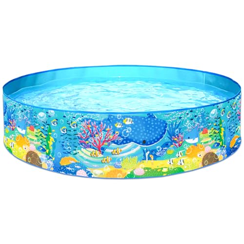 TOPWAYS Sea Creature Paddling Pool, Kiddie Swimming Pool - Easy Setup No Inflation, Outdoor Kids Swimming Pool - Size 152x25cm (Sea Creature)