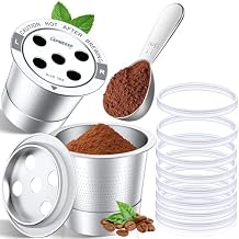 CAPMESSO Reusable K Cups & 20 Rubber Gaskets 2 Pack Stainless Steel Refillable Pods Complete Bundle with 20 Replacement Silicone Seal