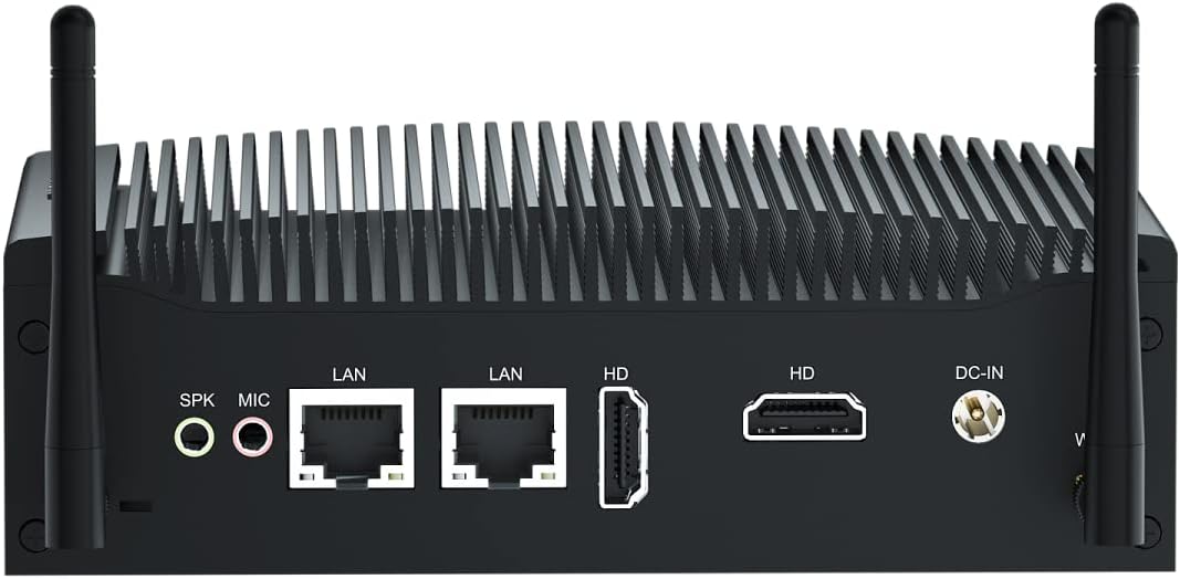 VENOEN Industrial Mini PC W11 Pro Core i5 8250U/8350U 16GB DDR4 512GB SSD 1TB HDD Fanless PC, Dual Gigabit LAN, 2xHD Support Dual Display, 2xRS232 COM, SIM Slot, Wifi5/BT4.2, VESA, Micro PC