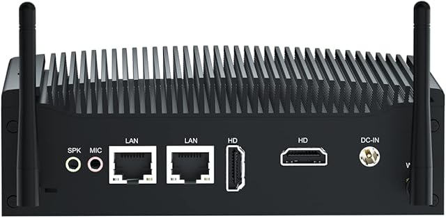 Fanless Mini PC Office Desktop Computer In-tel Core i5 7300U, komputer stacjonarny Windows 10 Pro, 8GB RAM 512GB SSD, 8xUSB, podwójne wyjście HD-MI 4k, 2xRS232 COM, dwuzakresowe Wi-Fi, BT 4.2