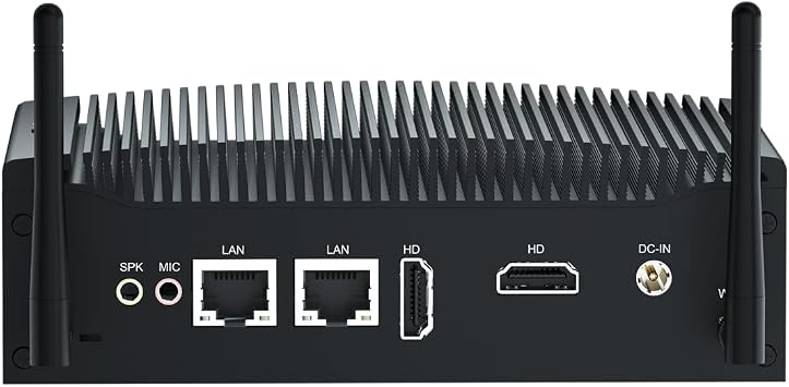VENOEN Fanless Mini PC W11 Pro Industrial Computer Core i5 8250U/8350U, 8GB RAM 512GB SSD Mini Desktop PC, 2xHD, 2xGigabit LAN, 2xRS232 COM, Wi-Fi, BT4.2, 8xUSB, VESA, Auto Power On, Linux Mini PC