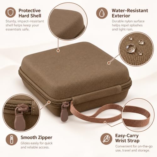 co2CREA Hard Travel Case for Fujifilm instax Wide Link 2 Smartphone Instant Printer, Brown — 사진 4