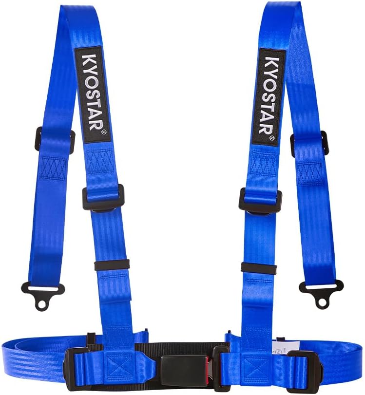 4 Point Harness Set 3 Inch Belt, Quick Release, 1 Pack (Blue)