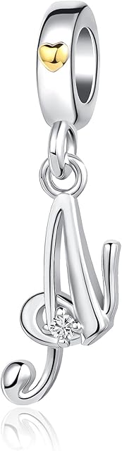 LSxAB Dangle A-Z Letter Charm Alphabet Initial Personalized Name Pendant Compatible with Pandora Bracelets and Necklace