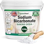 Grow Chem Baking Soda, Sodium Bicarbonate (2.5kg Bucket) UK MADE Baking Soda for Cooking, Cleaning, Bath Bombs, Odour Removal and Teeth Cleaning. Eco Friendly Bicarbonate of Soda.