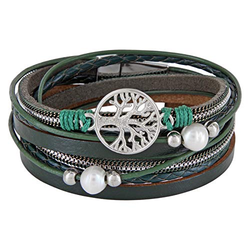StarAppeal Argent bague anti-doigt vert ajustable ne ternit pas