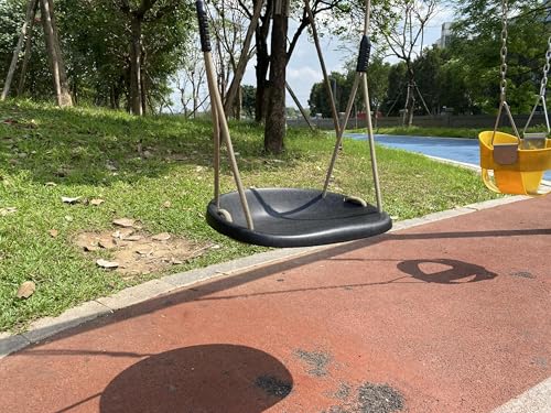 Image of SELEWARE Black Heavy Duty Swing Seat for Adults Kids Tree Swing, 2 Pack | Indoor /Outdoor Plastic Swing with Adjustable Ropes and Carabiners, Swing Set Accessories for Backyard Patio Garden Playground