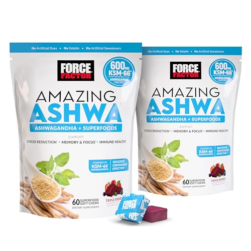 Image of Force Factor Amazing Ashwa, Ashwagandha Supplement for Stress Relief
