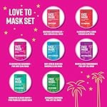 Freeman Facial Love To Mask Variety Pack: Oil Absorbing Clay, Detoxifying Charcoal, Clearing Peel Off, Hydrating Gel Cream, Exfoliating Scrub (14 Piece Kit with Bonus Buffer and Headband) - Image 3