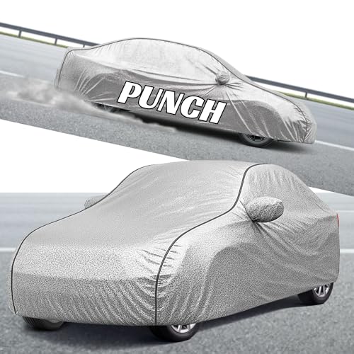 Image of Kayme Compatible with Silver Punch Car Cover Waterproof Car Body Cover for All Weather Proof & Full Bottom Elastic, Triple Stitching with 100% Nail Proof Cover