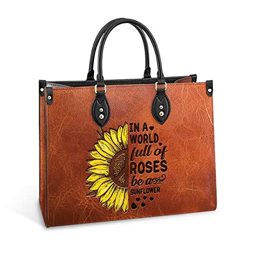 64HYDRO Hippie Be A Sunflower Women Handbag Shoulder Bag - Travel Work Leather Bag - ANQZ1410007Z