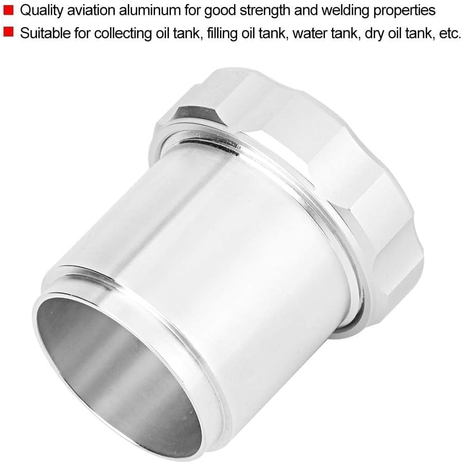 EVGATSAUTO Aluminum Alloy 1.5'' OD Fuel Filler Neck with for Fuel, Oil, Water, Dry Oil, Car, Truck, Silver