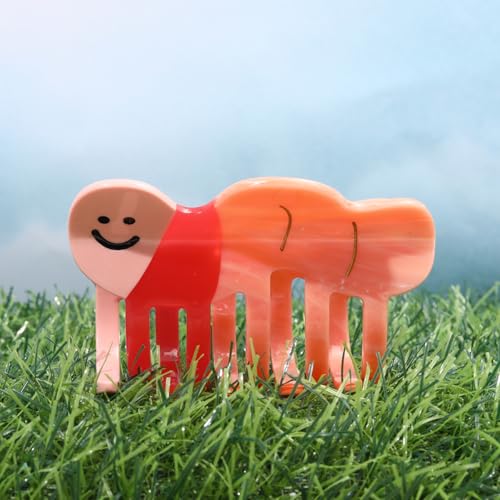 1 Piece Personalized Acetate Funny Pink Little Worm Cute Hair Claw Clip