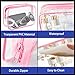 YedsIntu 16-Piece Makeup Bags, Waterproof Toiletry Bag Carry Pouch Portable Cosmetic Bag PVCTravel Clear Pouches Carry-on Travel Essentials Transparent Storage Organizer Bag (Rose Pink-M)