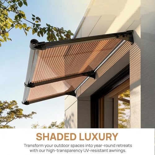 Auvent de porte en polycarbonate pour protéger l'entrée des intempéries - 5