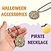 Spooktacular Creations Halloween Pirate Coin Necklace Pirate Skull Necklace Accessories for Men Women Halloween Cosplay, Pirates Costume, Halloween Dress Up Party Favors