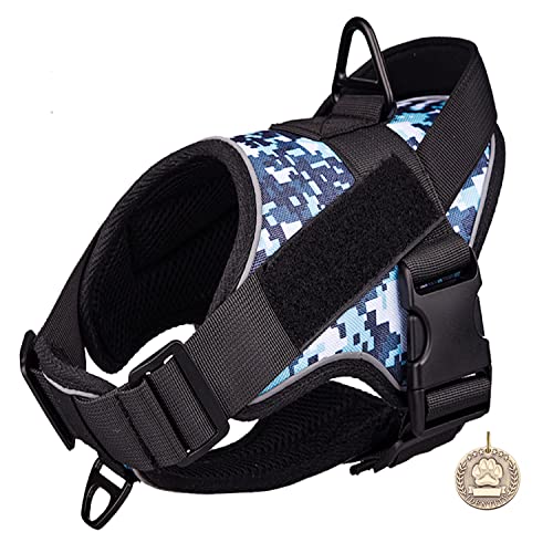 TVMALL Arnés Táctico para Perros con Asa, Perros Grandes Medianos y Pequeños Sin Tirones Servicio de Arnés Chaleco para Perros, Chaleco para Perros de Trabajo para Entrenamiento, Caminar, Correr, L Cover