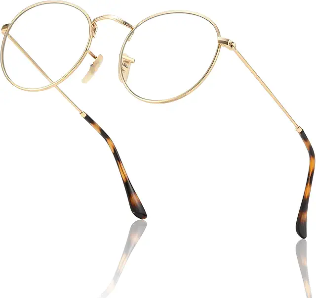 Gold Frame Blue Light Blocking Glasses for Women & Men | Anti Eyestrain & UV Protection