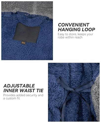 Men's Plush Shawl Collar Robe - Soft Fleece Bathrobe for Men, Full-Length Big and Tall Robe Fluffy and Cozy4