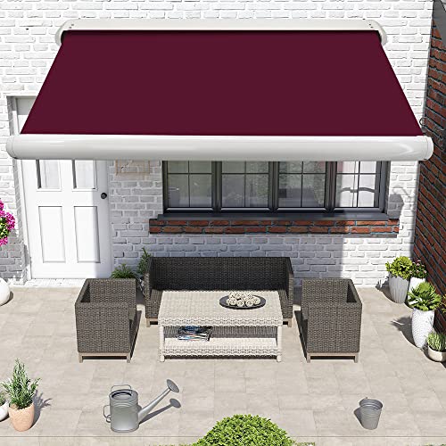 Green Bay 4.5x3M Wine Red Full Cassette Electric Retractable Garden Patio Canopy Awning Remote Controlled
