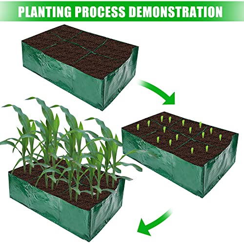 Fabric Raised Garden Bed, Garden Grow Bed Bags With 3 Divided Grids, Square Pe Planting Pots With Drainage Holes, Planting Container Grow Bag Planter Pot For Growing Herbs, Flowers And Vegetables #TOP1