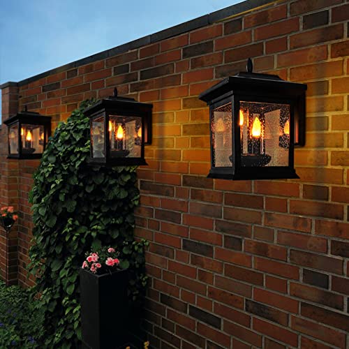 Beautyard Outdoor Solar Lanterns Waterproof Candles Lanterns Flickering Hanging Lights Garden Decor Patio, Lawn, Pathway, Wall Birthday Gifts Women Gifts - image 5