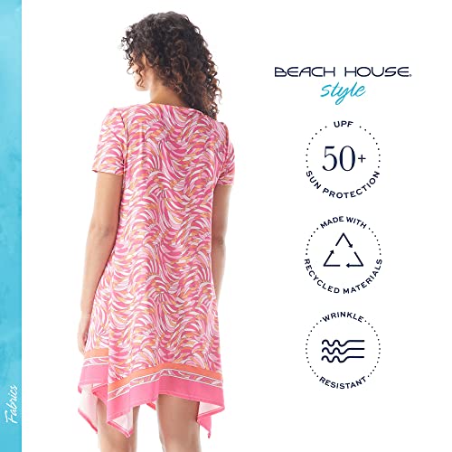 Skylar Upf 50+ T-Shirt Dress — Wrinkle Resistant Scarf Hem Sun Dress — Pink, Medium #TOP2