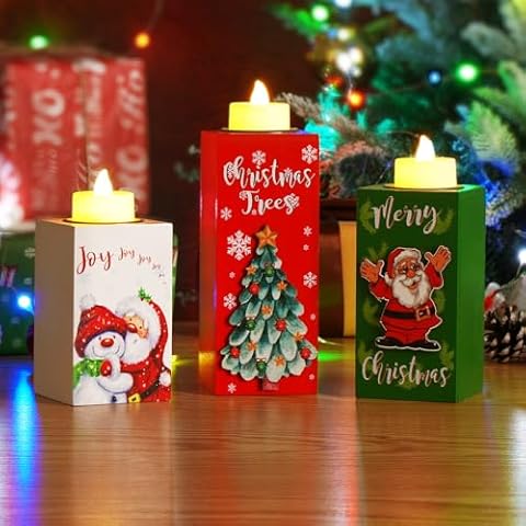 CCSL 3-Pc Christmas Candle Holders Cover