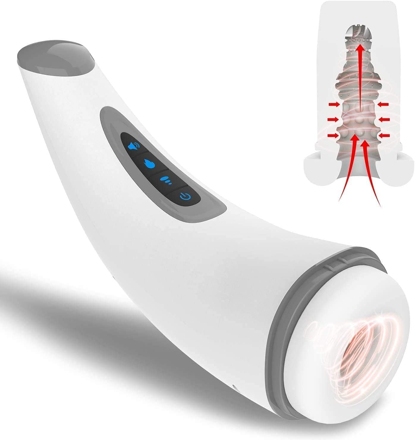 Male Masturbators Pocket Pussy Hands Free - Automatic Sucking Adult Sex Toys for Men, 3D Realistic Textured, with 3 Vacuum Suction Stroker& 5 Vibration, 1.0 Count