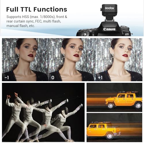Miniatura 8 de Godox X3-C Ttl Disparador De Flash Inalámbrico Para Canon Cámara, 1 8000s Hss Función Ttl Tcm, Batería Incorporada Pantalla Táctil Transmisor De Flash Compatible Con Canon R5 R6 R7 5d 6d